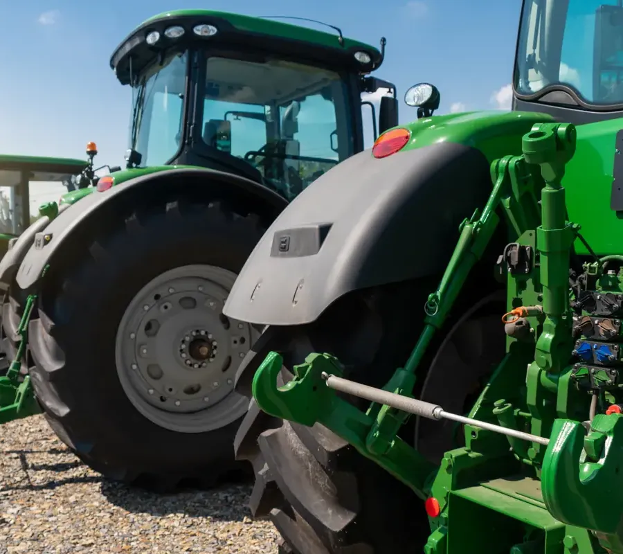 Agricultural field equipment working outdoors