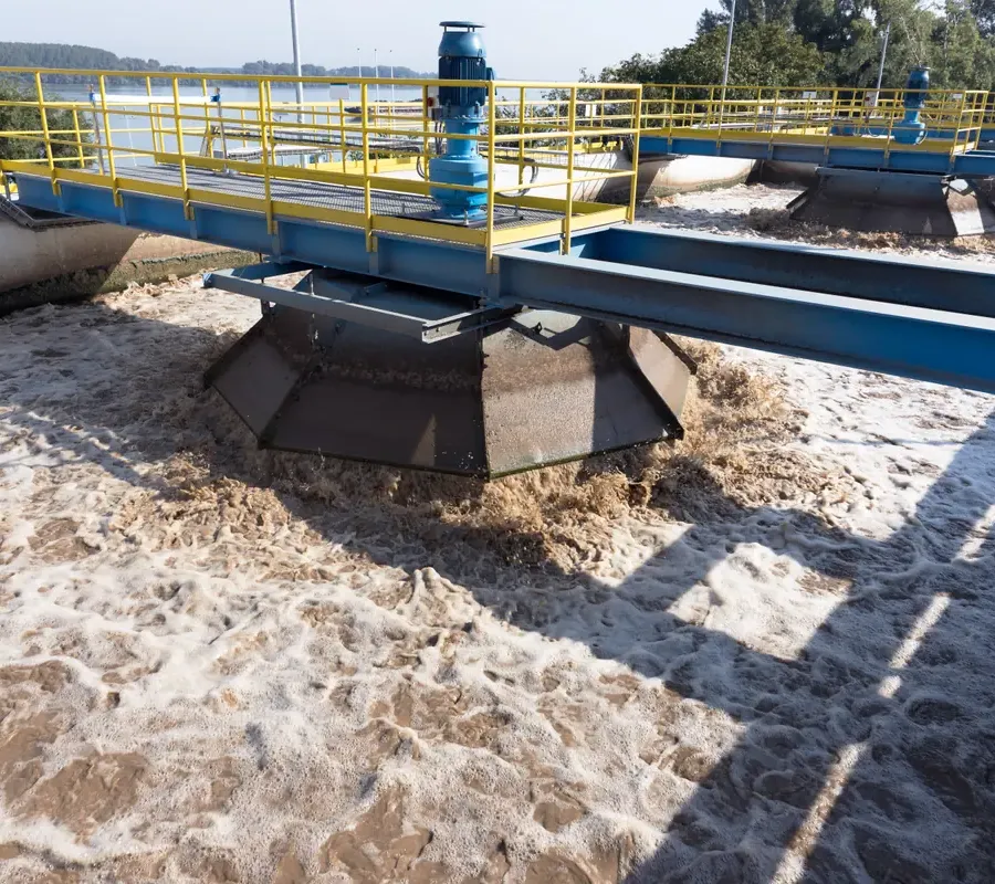 Water treatment facility with industrial process equipment